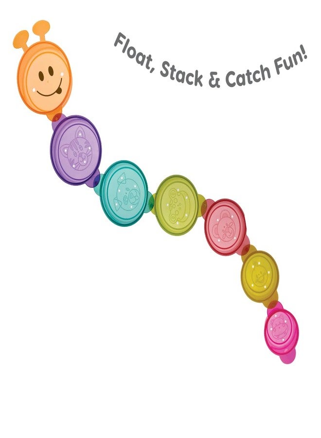 Toymate Caterpillar Stacking Cups, Float & Stack Bath Toy Set for 12+ Months, Multi-Colour - Image 3